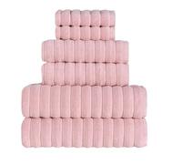 Tedeman Cloud Collection 6-Piece Towel Set - Turkish Towels, 550 GSM Plush, Highly Absorbent, Hotel & Spa Quality, 2 Bath Towels + 2 Hand Towels + 2 Kitchen Towels (Rose Quartz, Set of 6 Towels)