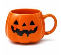 Tedercle 12 oz Halloween Pumpkin Mug - Orange Ceramic Jack-O'-Lantern Novelty Coffee Cup with Spooky Face, Fall Drinkware for Hot Chocolate, Tea, Cocoa, Seasonal Holiday Decor Gifts for Kids Adults