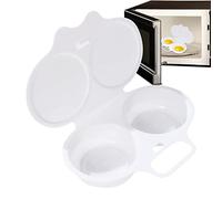 Tedious Egg Poacher for Microwave | Microwave Egg Cooker | Reusable Double Cups Egg Poachers with Lids | Durable Non-Stick Eggs Steamer Maker Cookware for Kitchen Gadgets (1 Pc/2 Pcs)
