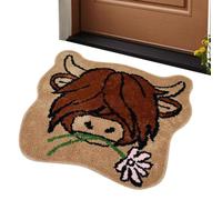 tedious Funny Highland Cow Door Mat | NIU Doormats Highland Cow Gifts | Special Shape Animal Floor Mat Welcome Rug | Anti-Slip Cow Doormat Home Decor Door Mats for Indoor & Outdoor, WU601IJ517RBRNN7N