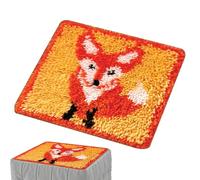 Tedious Latch Hook Rugs for Kids, 11.81x 11.81 Inch Rug Crochet Yarn Kit, Rug Making Kit, Yarn Rug Hooking Kits, Carpet Making Kit with Printed Canvas for Women Men for Home Decoration