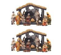 tedious Nativity Scene Ornaments | Resin Christmas Nativity Sets | Creative Jesus Birth Statue Christmas Decorations | Family Nativity Scene Figure Set Home Decor Christian Gifts for Friends 1/2-Set