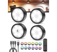 Tedmos 2400mAh Rechargeable Puck Lights, Motion Sensor Under Cabinet Light