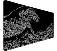 TEDNETGO Extra Large Mouse Pad, Gaming Mouse Pad, Big Mouse pad, Waterproof Extra Large Big Mouse Pad with Stitched Edges, Non-Slip Base Keyboard Pad for Gamer, Office & Home, 31.5 x 15.8", Sea Wave