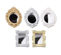 tedohamgan Miniature Doll Mirror,Baroque Retro Elegant Miniature Frame | Wall Decor Bedroom Mini Furniture | for Lovers Family Friends Boys Girls Youth Teens