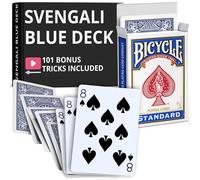 Ted's Sterling Magic Precision Blue Rider Back Bicycle Svengali Deck with Instructions for 100+ Tricks (8 of Spades)
