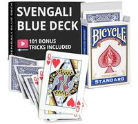 Ted's Sterling Magic Precision Blue Rider Back Bicycle Svengali Deck with Instructions for 100+ Tricks (Queen of Hearts)