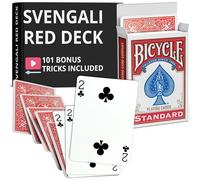 Ted's Sterling Magic Precision Red Rider Back Bicycle Svengali Deck with Instructions for 100+ Tricks (2 of Clubs)