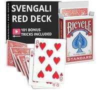 Ted's Sterling Magic Precision Red Rider Back Bicycle Svengali Deck with Instructions for 100+ Tricks (8 of Hearts)