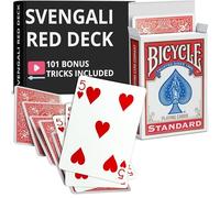 Ted's Sterling Magic Precision Red Rider Back Bicycle Svengali Deck with Instructions for 100+ Tricks (5 of Hearts)