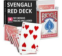 Ted's Sterling Magic Precision Red Rider Back Bicycle Svengali Deck with Instructions for 100+ Tricks (7 of Hearts)