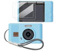 Tedubax Case for Kodak PIXPRO C1 accessories,Soft Silicone Protective Case,Comes with 2 Screen Protectors and 1 Wrist Strap - Light blue