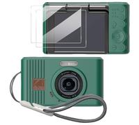 Tedubax Case for Kodak PIXPRO C1 accessories,Soft Silicone Protective Case,Comes with 2 Screen Protectors and 1 Wrist Strap - Dark green