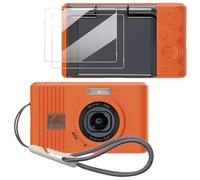 Tedubax Case for Kodak PIXPRO C1 accessories,Soft Silicone Protective Case,Comes with 2 Screen Protectors and 1 Wrist Strap - Orange