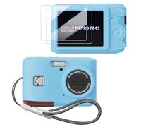 Tedubax Case for Kodak PIXPRO FZ45,FZ45 accessories,Soft Silicone Protective Case,Comes with 2 Screen Protectors and 1 Wrist Strap - Light blue