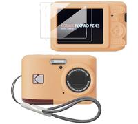 Tedubax Case for Kodak PIXPRO FZ45,FZ45 accessories,Soft Silicone Protective Case,Comes with 2 Screen Protectors and 1 Wrist Strap - Orange