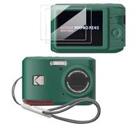 Tedubax Case for Kodak PIXPRO FZ45,FZ45 accessories,Soft Silicone Protective Case,Comes with 2 Screen Protectors and 1 Wrist Strap - Dark green