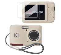 Tedubax Case for Kodak PIXPRO FZ45,FZ45 accessories,Soft Silicone Protective Case,Comes with 2 Screen Protectors and 1 Wrist Strap - Off white