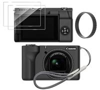 Tedubax Silicone Case for Canon PowerShot V1 with Removable Lens Cover and 2PCS Screen Protector and a Lanyard Canon PowerShot V1 case- Black