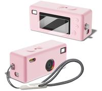 Tedubax Silicone Case for Kodak CHARMERA Keychain Digital Blind Box accessories,Soft Silicone Protective Case,Comes with Screen Protectors and Wrist Strap - Pink