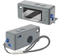 Tedubax Silicone Case for Kodak CHARMERA Keychain Digital Blind Box accessories,Soft Silicone Protective Case,Comes with Screen Protectors and Wrist Strap - Grey