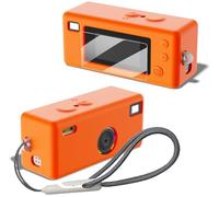 Tedubax Silicone Case for Kodak CHARMERA Keychain Digital Blind Box accessories,Soft Silicone Protective Case,Comes with Screen Protectors and Wrist Strap - Orange
