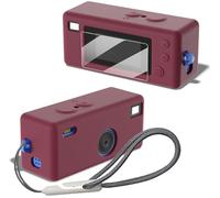 Tedubax Silicone Case for Kodak CHARMERA Keychain Digital Blind Box accessories,Soft Silicone Protective Case,Comes with Screen Protectors and Wrist Strap - Dark Red