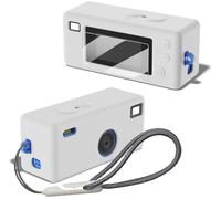Tedubax Silicone Case for Kodak CHARMERA Keychain Digital Blind Box accessories,Soft Silicone Protective Case,Comes with Screen Protectors and Wrist Strap - White
