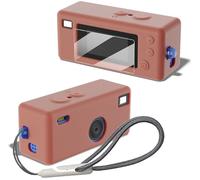 Tedubax Silicone Case for Kodak CHARMERA Keychain Digital Blind Box accessories,Soft Silicone Protective Case,Comes with Screen Protectors and Wrist Strap - Dark Brown