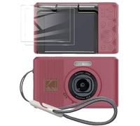 Tedubax Silicone Case for Kodak pixpro C1 Digital Camera with 2PCS Screen Protector and Lanyard - (red)