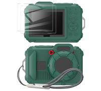 Tedubax Silicone Case for pixpro wpz2 Digital Camera with 2PCS Screen Protector and Lanyard - Dark green