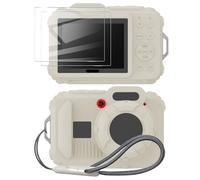 Tedubax Silicone Case for pixpro wpz2 Digital Camera with 2PCS Screen Protector and Lanyard - Off white