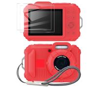 Tedubax Silicone Case for pixpro wpz2 Digital Camera with 2PCS Screen Protector and Lanyard - Red