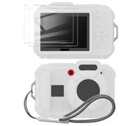 Tedubax Silicone Case for pixpro wpz2 Digital Camera with 2PCS Screen Protector and Lanyard - White