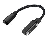 Tedubax USB-C to 4-Pin Magnetic Charger Adapter for PLAUD Note Pro AI Voice Recorder, Type-C Charging Converter Accessory for PLAUD Note, Plaid Charger Braided Cable Plug
