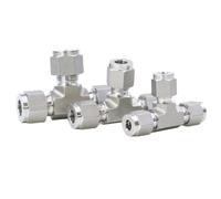 Tee 3 Ways 1/16"-1" 3-25mm Tube OD Compression Union SUS316L Stainless Steel Coupler Pipe Fitting Connector With UNF Nut Lock(2000 PSI SS316L,3.175MM 1L8 INCH_UNF NUT)