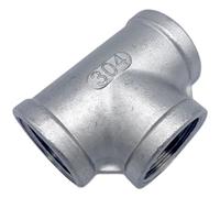 Tee 3 Ways Connector1/8 1/4" 3/8" 1/2" 3/4" 1" 2" 3" Bsp Npt Female Splitter 201/304 316 Stainless Steel Pipe Fitting Connector(Bspt Ss304,1")