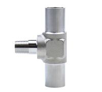 Tee 3 Ways Reducer 6-12 mm 1/4-3/4 Inch Auto Weld Pipe Fitting Connector Spillter SUS316L BA Grade(3/8-1/4-3/8 Inch)