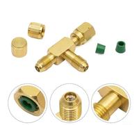 Tee Adapter 14X14X14 SAE Flare 1/4 Male/Female Thread Connectors with Spool Seal Ring for Vacuum Pump Manifolds