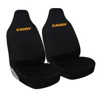 Tee AutoCare CADDY Logo In Orange - Front Van Seat Covers - Heavy Duty & 100% Water Proof- Fits Volkswagen CADDY