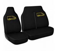 Tee AutoCare Fits Renault Trafic - Black Waterproof 2+1 Front Van Seat Covers, Heavy Duty, Universal Fit, Easy Clean, Protective Driver & Passenger Bench Covers (Yellow)