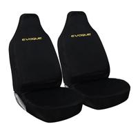 Tee AutoCare For Land Rover Range Rover Evoque - Heavy Duty and Water Proof Durable Nylon Driver Passenger with Evoque Logo Front SUV Seat Cover Protectors - 2 x Fronts (Yellow Logo)
