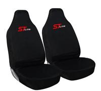 Tee AutoCare ST Line Logo In Red - Front Seat Covers - Heavy Duty & 100% Waterproof-Fits Ford Fiesta and Ford Focus