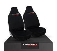 Tee AutoCare Transit Courier Logo - Front Van Seat Covers - Heavy Duty & 100% Water Proof- Fits Ford Transit Courier (Red Logo)