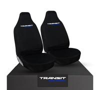 Tee AutoCare Transit Courier Logo - Front Van Seat Covers - Heavy Duty & 100% Water Proof- Fits Ford Transit Courier (Blue Logo)