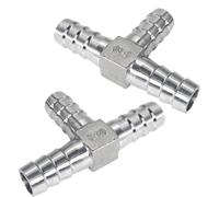 Tee Barb Hose Fitting, 20mm Stainless Steel Tee Connector Fitting T Shape 3 Way Splitter Joint for Fuel Gas Water Air (2 Pack)