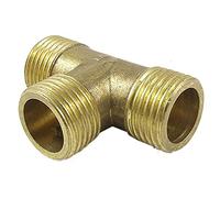 Tee Connector 3 Way Pipe Connector Brass T-Shape Male Equal Pipe Connecting Fittings for Air Gas Water Pipe Adapter/Coupler (1/2",1PCS)