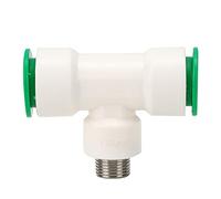 Tee Connector Water Pipe Adapter Dual 25mm to G1/2in Male Thread PPR Plastic Water Tube Fittings for Hot Cold Water Pipes and Drinking Systems
