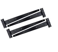 Tee Hinges 8" - 24" Pack of 4 Heavy Duty T Hinge Door Gate Shed Black Galv Zinc Plate (Black, 18 inch)