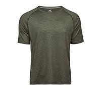 Tee Jays Mens Cool Dry T-Shirt, Olive Melange, Medium. TJ7020